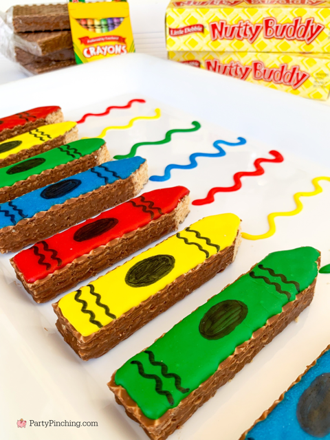 back to school nutty buddy crayons, best easy back to school treat recipes for kids, Little Debbie Nutty Buddy back to school crayon wafer cookie bars, best back to school lunch box treats snack cookie after school snack treats dessert