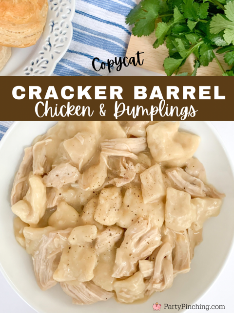 Cracker Barrel Chicken and Dumplings recipe, copycat Cracker barrel chicken and dumplings, best easy Cracker Barrel Chicken and dumplings recipe, best original Cracker Barrel Chicken & Dumplings copycat recipe, best Cracker Barrel copycat recipes, homemade flour flat chicken dumplings