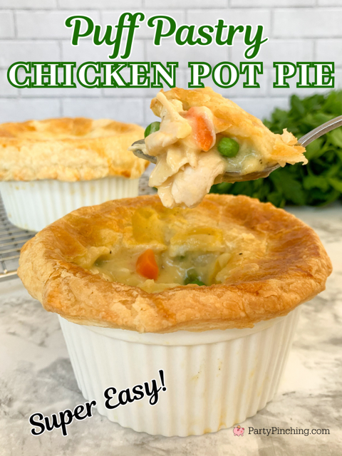 Puff pastry chicken pot pie, easy best puff pastry chicken pot pie recipe, quick fast dinner ideas on a budget, home cooking family friendly comfort food meal recipes kid friendly, best chicken pot pie recipe ever