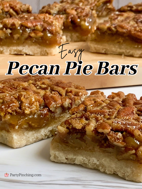 Easy Pecan Pie Bars, super easy pecan pie, best Thanksgiving dessert recipe easy to make, best bar cookie recipes, easy Thanksgiving recipe ideas, easy best fall autumn holiday recipes, easy Christmas pecan pie bar recipe
