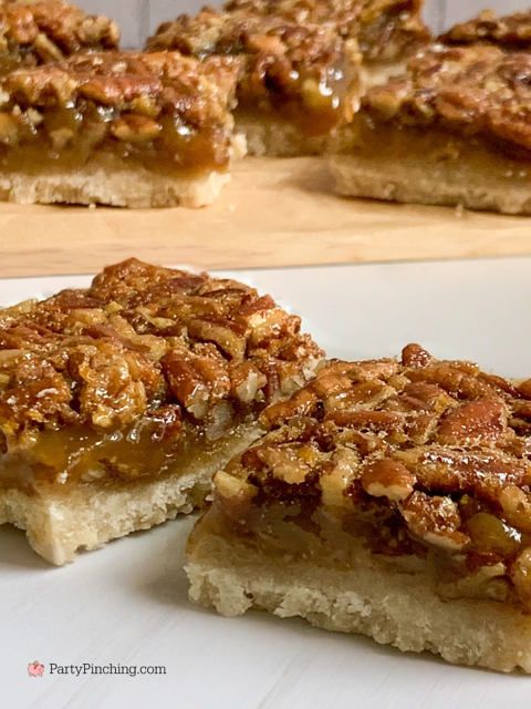 Easy Pecan Pie Bars, super easy pecan pie, best Thanksgiving dessert recipe easy to make, best bar cookie recipes, easy Thanksgiving recipe ideas, easy best fall autumn holiday recipes, easy Christmas pecan pie bar recipe