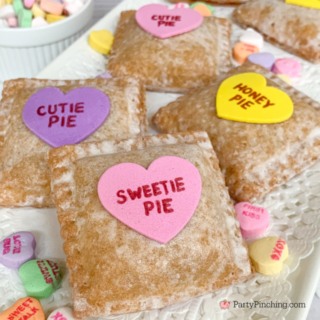 sweetie pies, valentine conversation heart sweetie pies, mini cherry pies, drake's cherry fruit pies, drakes cakes, Valentine sweetie pies, Valentine's day dessert, no bake Valentine's Day dessert ideas easy to make