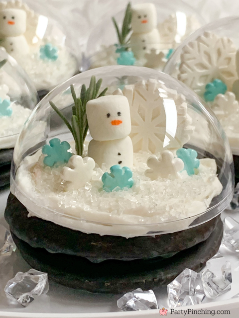 sweet snow globe snack, Little Debbie Cherry Cordials Sweet Snow Globe snack, snow globe cookies, snow globe cupcakes, easy kid friendly snow day activity, no decorating skills required cakes for kids