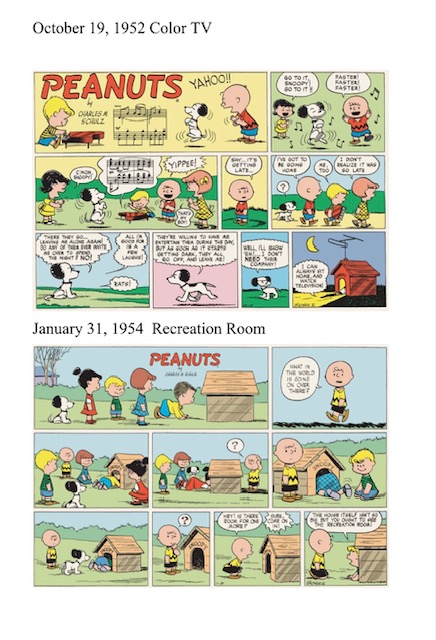 Snoopy doghouse interior comic strip