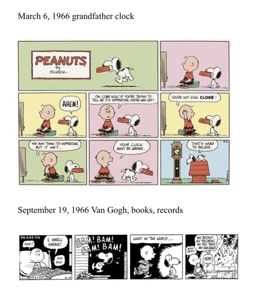 Snoopy doghouse interior comic strip