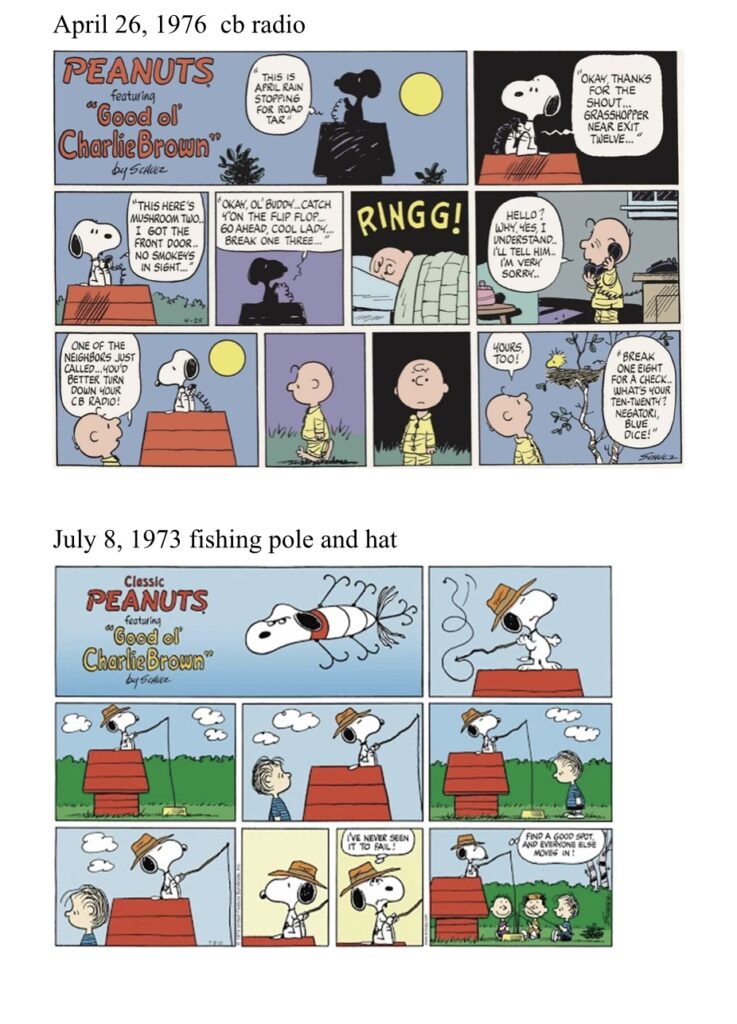Snoopy doghouse interior comic strip
