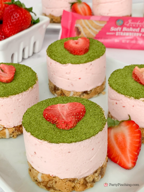best easy strawberry matcha mousse recipe, best strawberry mousse recipe, easy strawberry matcha recipe, Sunbelt bakery soft baked strawberry granola bars, pretty elegant strawberry mousse dessert idea make ahead frozen recipe, easy elegant dessert for dinner party make ahead