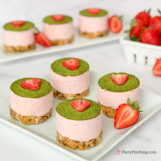 best easy strawberry matcha mousse recipe, best strawberry mousse recipe, easy strawberry matcha recipe, Sunbelt bakery soft baked strawberry granola bars, pretty elegant strawberry mousse dessert idea make ahead frozen recipe, easy elegant dessert for dinner party make ahead