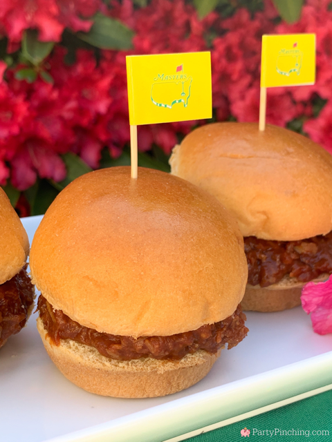 easy Masters BBQ pork sandwich original recipe, best easy classic BBQ pork recipe, Augusta National Masters Golf Tournament famous BBQ pork sandwich recipe, best Masters watch party food recipe ideas and decor