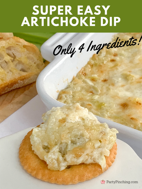 super easy artichoke dip, late night snack, best artichoke dip recipe, 4 ingredient artichoke dip, best appetizer recipe late night snack recipe