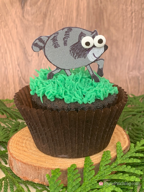 Jimothy cupcake, Jimothy the raccoon, Jimothy short spine Seattle raccoon internet sensation, viral video of Jimothy the raccoon, best cute easy raccoon cupcake, fondant raccoon