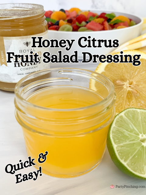 Summer Fruit Salad with Honey Citrus Dressing, easy best fruit salad recipe, quick easy fruit salad for a crowd picnics potlucks BBQ church sides, watermelon strawberry blueberry mandarin orange grapes pomegranate raspberry salad, best ever summer fruit salad refreshing pretty rainbow fruit salad