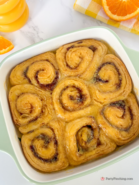 The Best orange rolls, pillsbury tiktok viral orange cinnamon rolls only 5 ingredients whipping cream heavy cream, easy 5 minute prep orange rolls, best Christmas Easter brunch easy casserole recipe ideas, best easy orange cinnamon heavy cream recipe